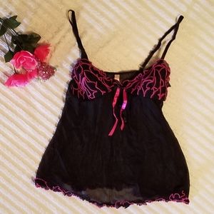 {Victoria's Secret} Black & Hottt Pink Nightie